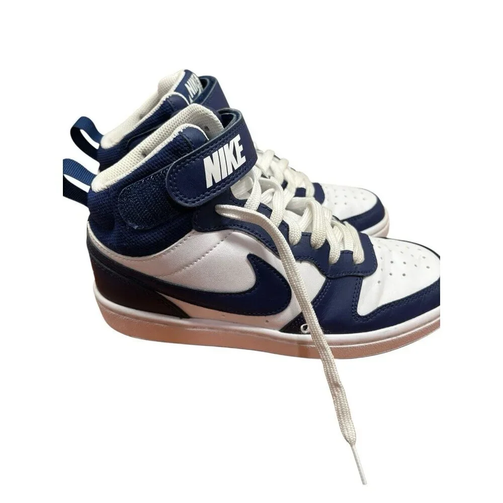 Nike Big Kids' Court Borough Mid 2 Casual Sneakers Size 4Y Blue/White